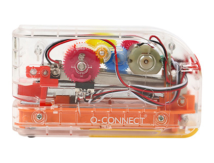 [KF14521] GRAPADORA ELECTRICA Q-CONNECT PLASTICO TRANSPARENTE MECANISMO DE COLORES CAPACIDAD 20 HOJAS USA GRAPAS