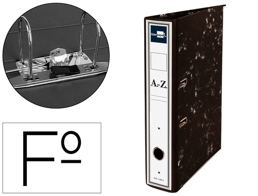 [AY02] ARCHIVADOR DE PALANCA LIDERPAPEL FOLIO CLASSIC CARTON ENTRECOLADO CON RADO LOMO 52MM NEGRO COMPRESOR METALICO