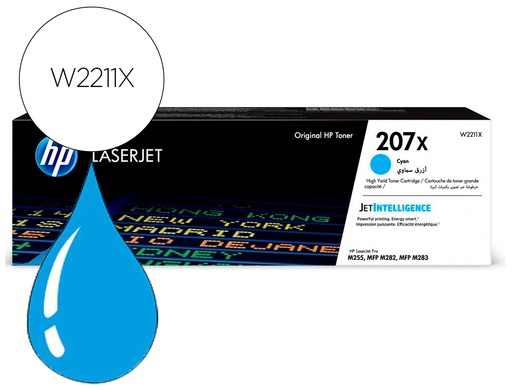 [W2211X] TONER HP 207X COLOR LASERJET PRO M282NW / M283FDN / M283FDW CIAN 2.450 PAGINAS