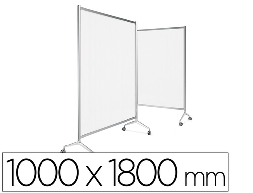 [TL/180/TR] MAMPARA PLANNING SISPLAMO TEN-LIMIT POLICARBONATO ACANALADO TRANSPARENTE CON RUEDAS 1000X1800 MM