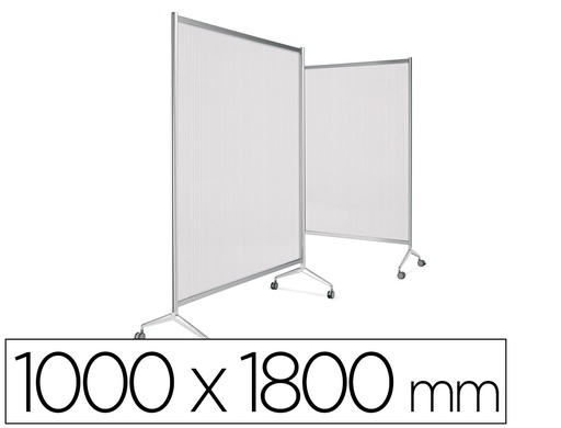 [TL/180/PX] MAMPARA PLANNING SISPLAMO TEN-LIMIT POLICARBONATO ACANALADO TRANSLUCIDO CON RUEDAS 1000X1800 MM