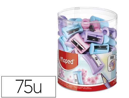 [063011] SACAPUNTAS MAPED PLASTICO VIVO 1 USO COLORES PASTEL SURTIDOS