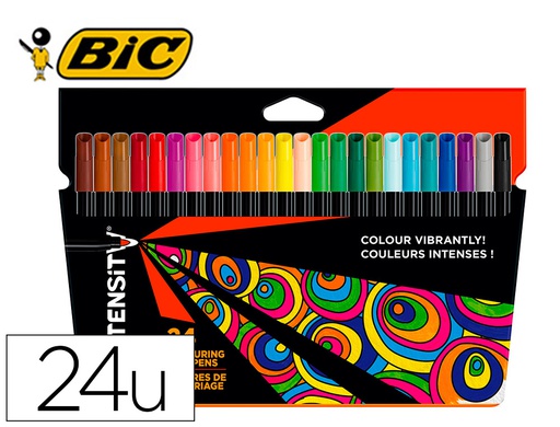 [978035] ROTULADOR BIC INTENSITY ESTUCHE DE 24 COLORES SURTIDOS