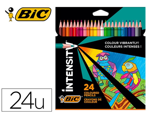 [9641481] LAPICES DE COLORES BIC INTENSITY CAJA DE 24 UNIDADES COLORES SURTIDOS