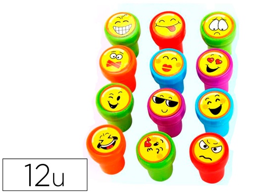 [COMXCLAM] SELLO X'STAMPER EMOTICONO USO ESCOLAR EXPOSITOR DE 12 UNIDADES SURTIDAS