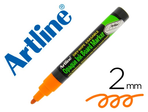 [EPD-4 OR] ROTULADOR ARTLINE PIZARRA EPD-4 COLOR NARANJA FLUORESCENTE OPAQUE INK BOARD PUNTA REDONDA 2 MM