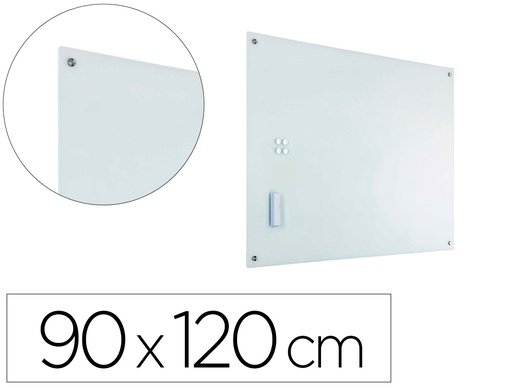 [728/3] PIZARRA CRISTAL PLANNING SISPLAMO MURAL MAGNETICA CON CAJETIN BORRADOR Y 5 IMANES DE NEODIMIO 90X120 CM