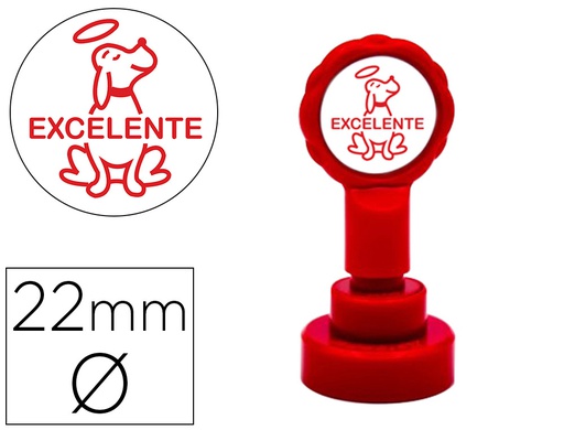 [11701] SELLO ARTLINE EMOTICONO EXCELENTE COLOR ROJO 22 MM DIAMETRO