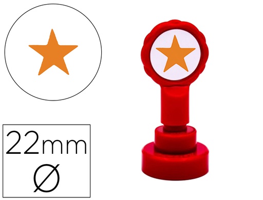 [11757] SELLO ARTLINE EMOTICONO ESTRELLA COLOR ORO 22 MM DIAMETRO