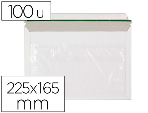 [KF11300] SOBRE AUTOADHESIVO Q-CONNECT PORTADOCUMENTOS 225X165 MM VENTANA TRANSPARENTE PAQUETE DE 100 UNIDADES