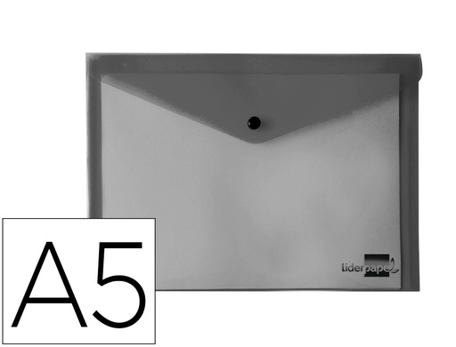 [DS75] CARPETA LIDERPAPEL DOSSIER BROCHE POLIPROPILENO DIN A5 NEGRO OPACO