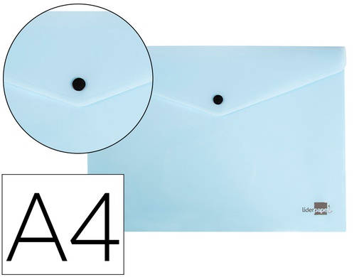 [DS73] CARPETA LIDERPAPEL DOSSIER BROCHE POLIPROPILENO DIN A4 CELESTE OPACO 50 HOJAS