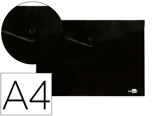 [DS69] CARPETA LIDERPAPEL DOSSIER BROCHE POLIPROPILENO DIN A4 NEGRO OPACO 50 HOJAS