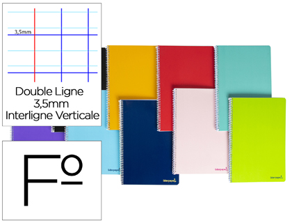 [BF60] CUADERNO ESPIRAL LIDERPAPEL FOLIO SMART TAPA BLANDA 80H 60GR RAYADO MONTESSORI 3,5MM CON MARGEN COLORES SURTIDOS
