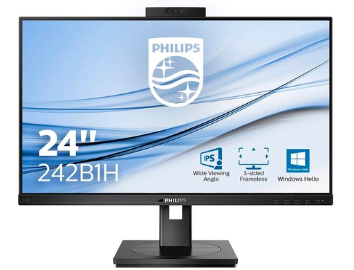 [242B1H] MONITOR PHILIPS 242B1H 23,8\" 16:9 IPS 1.920 PX REGULABLE EN ALTURA CON CAMARA WEB-CAM INTEGRADA COLOR NEGRO
