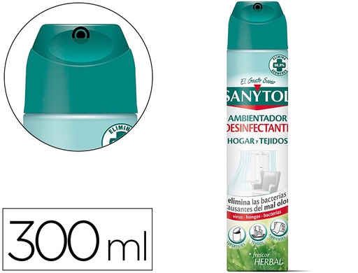 [84773] AMBIENTADOR SANYTOL DESINFECTANTE PARA HOGAR Y TEJIDOS SPRAY BOTE DE 300 ML