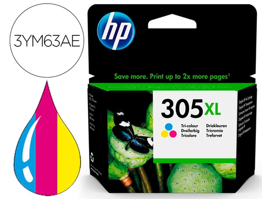 [3YM63AE] INK-JET HP 305XL DESKJET 1210 / 1212 / 1255 / 2732 / 2752 / 4155 / 4158 ENVY 6020 / 6052 /6055 / 6420 TRICOLOR 200