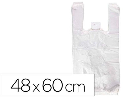 [3004047] BOLSA CAMISETA RECICLADA 70% BLANCA 50 MC 48X60 CM APTA LEGISLACION DE BOLSAS 2021