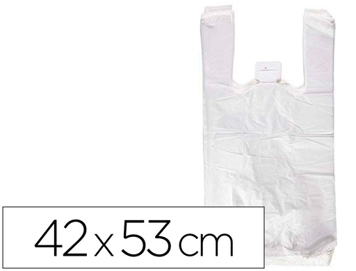 [3004045] BOLSA CAMISETA RECICLADA 70% BLANCA 50 MC 42X53 CM APTA LEGISLACION DE BOLSAS 2021