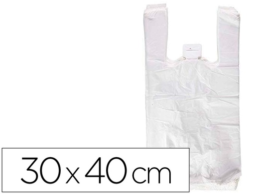 [3004043] BOLSA CAMISETA RECICLADA 70% BLANCA 50 MC 30X40 CM APTA LEGISLACION DE BOLSAS 2021