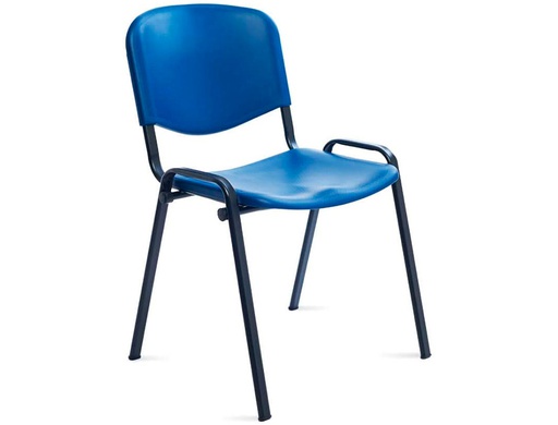 [975V15-3] SILLA ROCADA CONFIDENTE ESTRUCTURA METALICA RESPALDO Y ASIENTO EN POLIMERO COLOR AZUL