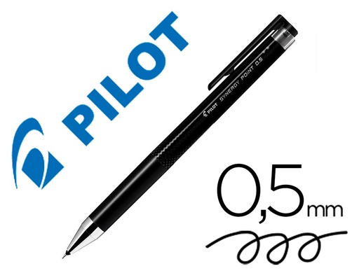 [NSN] BOLIGRAFO PILOT SYNERGY POINT RETRACTIL SUJECION DE CAUCHO TINTA GEL 0,5 MM NEGRO