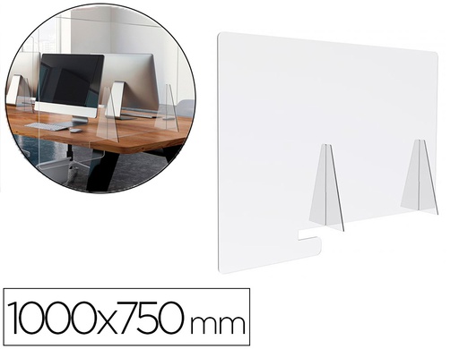 [43328M CS TP] PANTALLA DE PROTECCION ARCHIVO 2000 SOBREMESA METACRILATO TRANSPARENTE 1000X750 MM