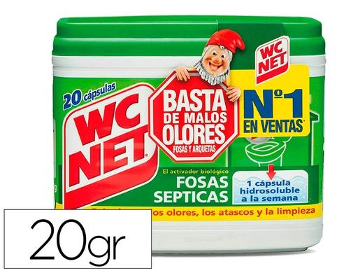 [6309337] ELIMINA OLORES WC NET FOSAS SEPTICAS CAPSULA DE 18 GR CAJA DE 20 UNIDADES