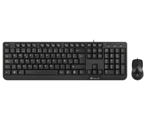 [COCOAKIT] SET TECLADO Y RATON CON CABLE NGS COCOA USB COLOR NEGRO