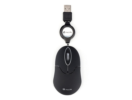 [SINBLACK] RATON NGS WIRED SIN 1000 DPI RETRACTIL 3 BOTONES USB COLOR NEGRO