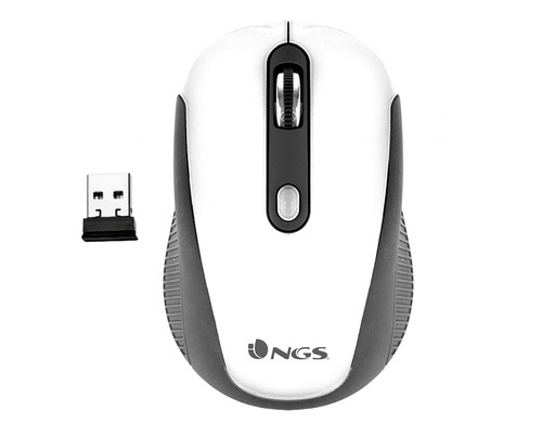 [HAZEWHITE] RATON NGS HAZE OPTICO 800/1600 DPI INALAMBRICO NANO RECEPTOR USB 2,4 GHZ COLOR BLANCO