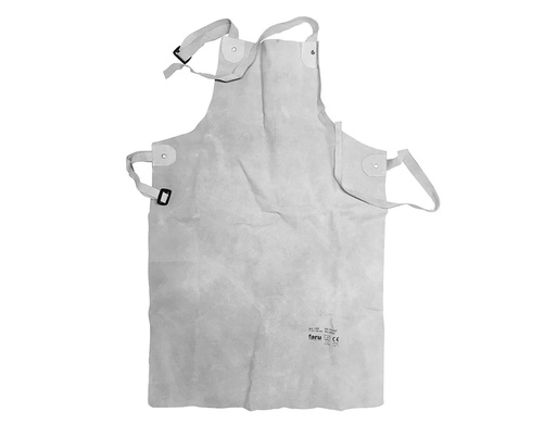 [C64] MANDIL PARA SOLDADOR FARU CUERO AL CROMO CON TIRAS DE SERRAJE Y ANILLAS 600X900 MM