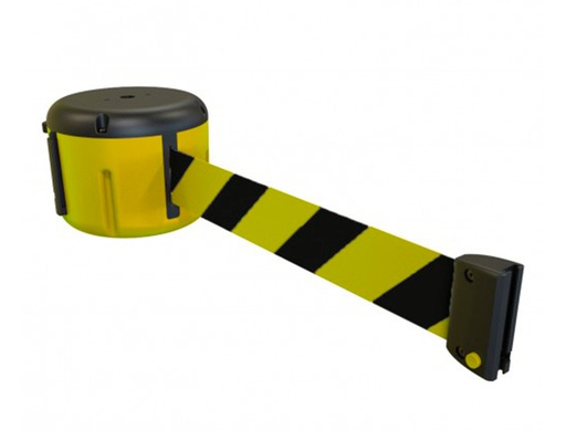 [D190AN] CINTA PORTATIL FARU RETRACTIL PLASTIFICADA AMARILLA/NEGRA LONGITUD 9 MT