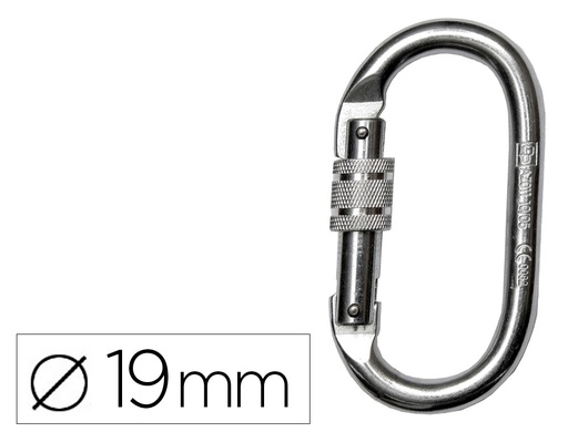 [C176] MOSQUETON FARU ACERO GALVANIZADO VIROLA 19 MM RESISTENCIA 25 KN