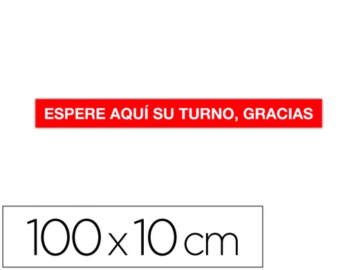 [18596] CINTA DE SEÑALIZACION ADHESIVA APLI ESPERE SU TURNO 100 X 10 CM