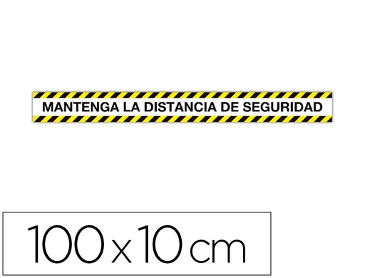 [18595] CINTA DE SEÑALIZACION ADHESIVA APLI MANTENGA LA DISTANCIA 100 X 10 CM