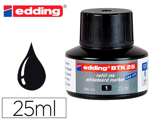[BTK25-01] TINTA ROTULADOR EDDING PIZARRA BLANCA BTK-25 COLOR NEGRO BOTE 25 ML