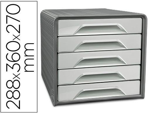 [1071116361] FICHERO CAJONES DE SOBREMESA CEP SMOOVE 5 CAJONES COLOR GRIS 288X360X270 MM