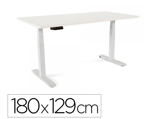 [2003XCR04] MESA ROCADA REGULABLE EN ALTURA ELECTRICAMENTE HASTA 129 CM ESTRUCTURA DE ACERO TABLERO 180 CM COLOR BLANCO