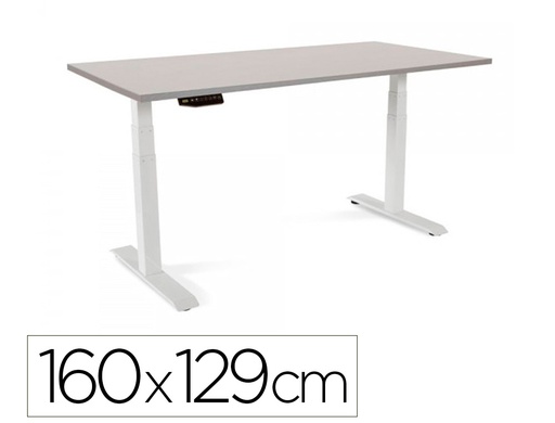 [2002XCR02] MESA ROCADA REGULABLE EN ALTURA ELECTRICAMENTE HASTA 129 CM ESTRUCTURA DE ACERO TABLERO 160 CM COLOR GRIS