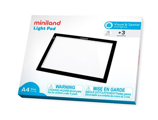 [95100] MESA DE LUZ LED MINILAND PARA APRENDIZAJE MEDIANTE ESTIMULO VISIAL FORMATO DIN A4 360X270X5 MM