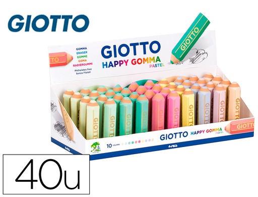 [F234000] GOMA DE BORRAR GIOTTO HAPPY GOMMA PASTEL FORMA DE LAPIZ