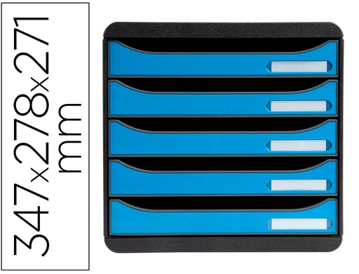 [3097100D] FICHERO CAJONES SOBREMESA EXACOMPTA BIG-BOX CLEAN SAFE 5 CAJONES AZUL