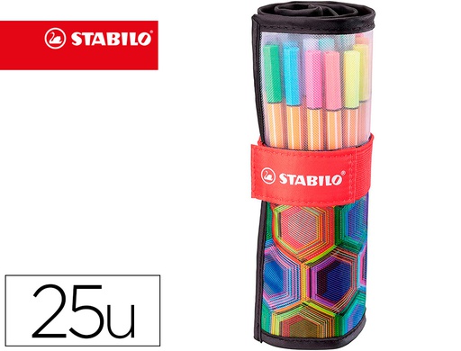 [8825-071-20] ROTULADOR STABILO PUNTA DE FIBRA POINT 88 ART ESTUCHE ROLLERSET DE 25 UNIDADES COLORES SURTIDOS