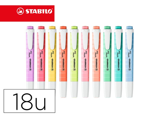 [275/18-01-5] ROTULADOR STABILO FLUORESCENTE SWING COOL PASTEL DESKSET ESTUCHE DE 18 UNIDADES COLORES SURTIDOS