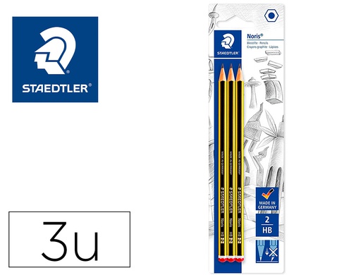 [120-2BK3DA] LAPICES DE GRAFITO STAEDTLER NORIS N.2 HB BLISTER DE 3 UNIDADES