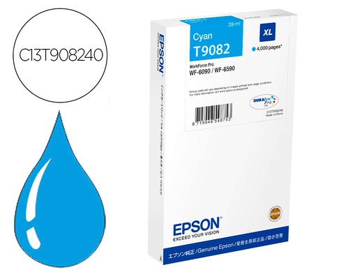 [C13T90824N] INK-JET EPSON WF-6590DWF/WF-6090DW CIAN XL