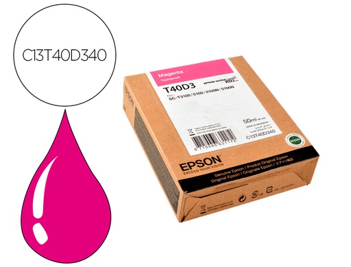 [C13T40D34N] INK-JET EPSON ULTRACHROME XD2 MAGENTA T40D340 SC-T3100/SC-T 5100 50 ML