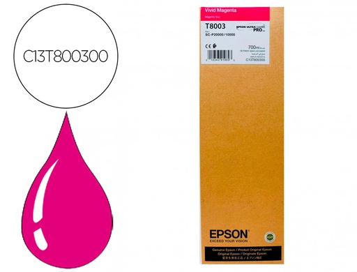 [C13T800300] INK-JET EPSON SINGLEPACK VIVID MAGENTA T800300 ULTRACHROME PRO 700ML