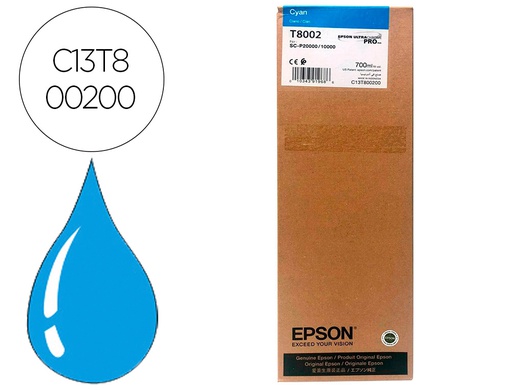 [C13T800200] INK-JET EPSON SINGLEPACK CIAN T800200 ULTRACHROME PRO 700ML